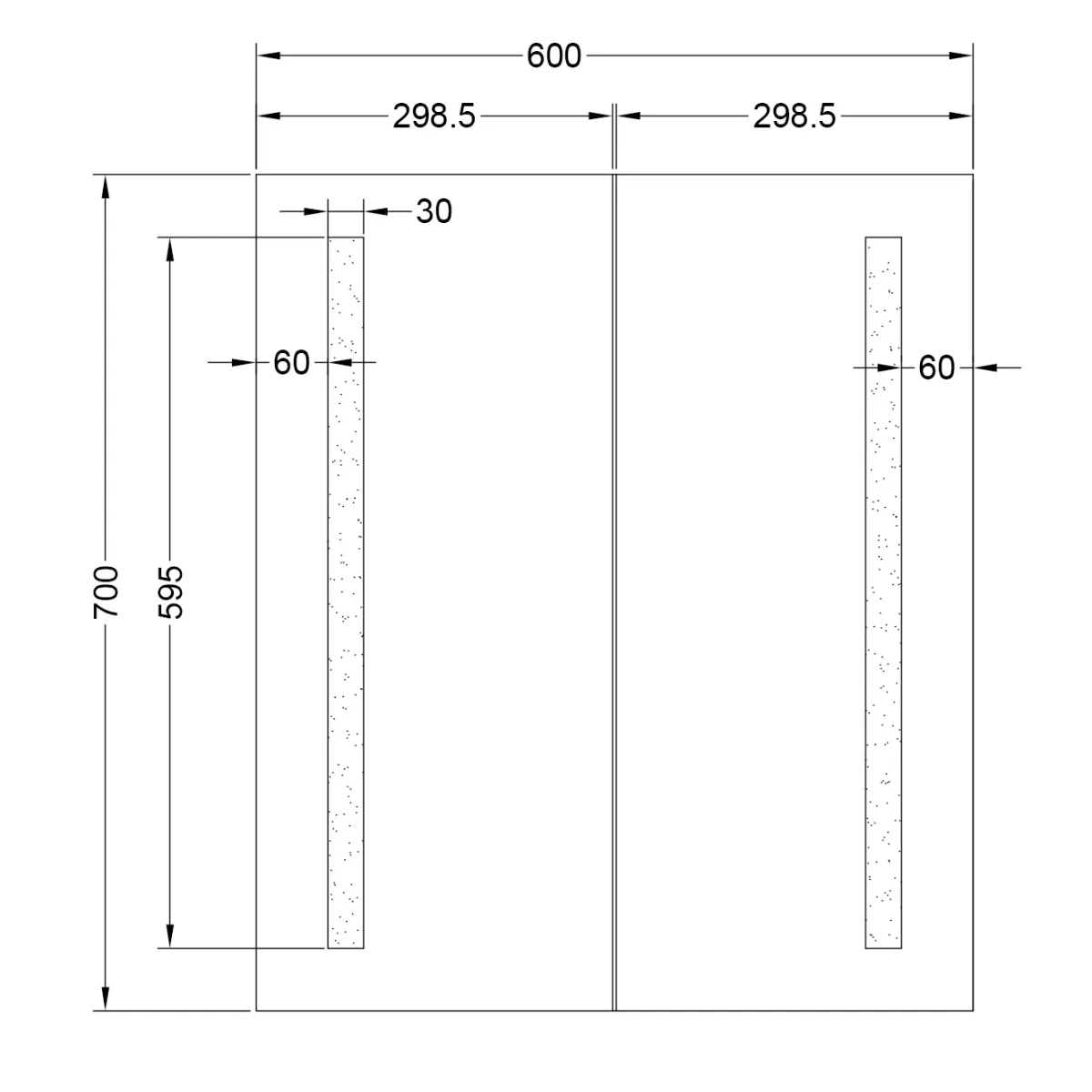 Badnor Melissa 60+40cm mbl.pk (98141) Leah speilskap m/lys