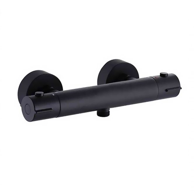 Hovedbilde Azur Black dusjbatteri, uttak ned MATT SORT