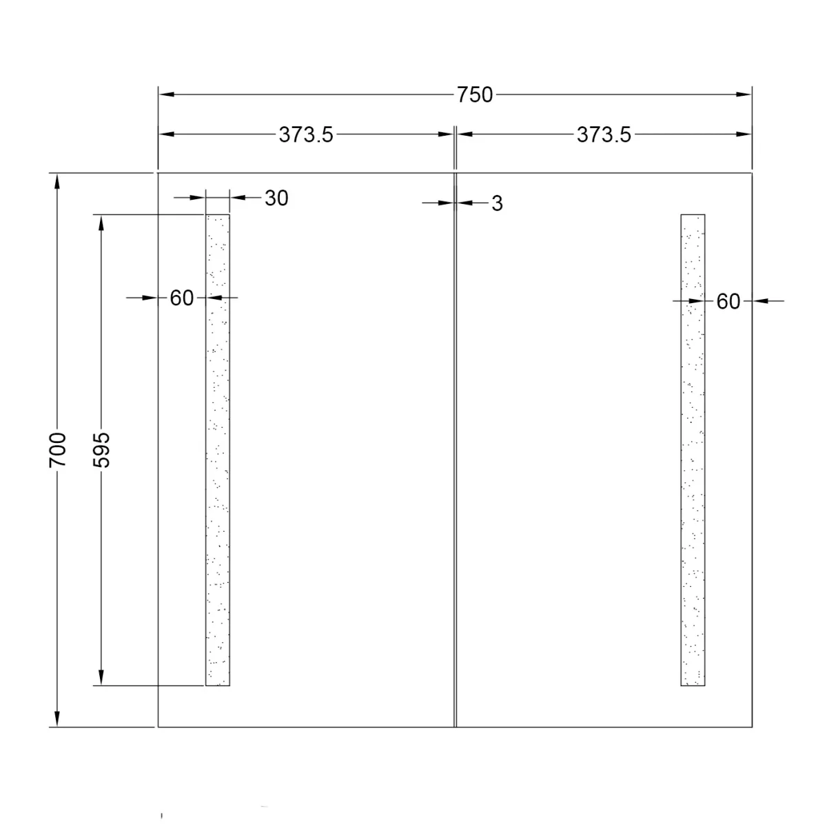 Badnor Maiken 80+40cm mbl.pk. (9418) Lilly speilskap m/lys