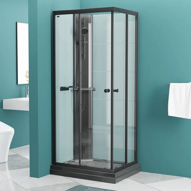 Badnor Scandia Black lux 8-0 dusjkabinett 90x70cm m/dusjsett
