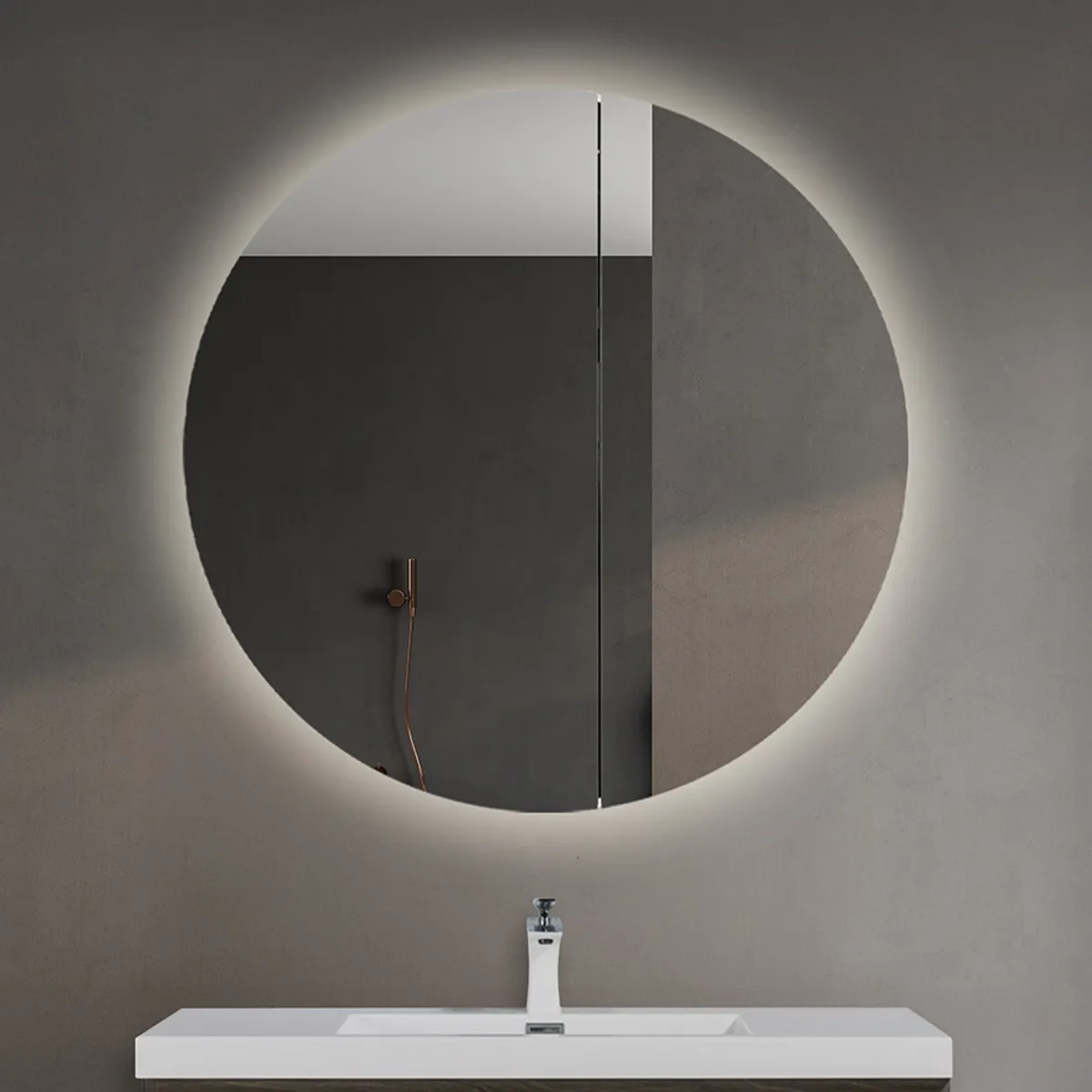 Badnor Maiken 100cm mbl.pk (9509) Leon speilskap m/lys