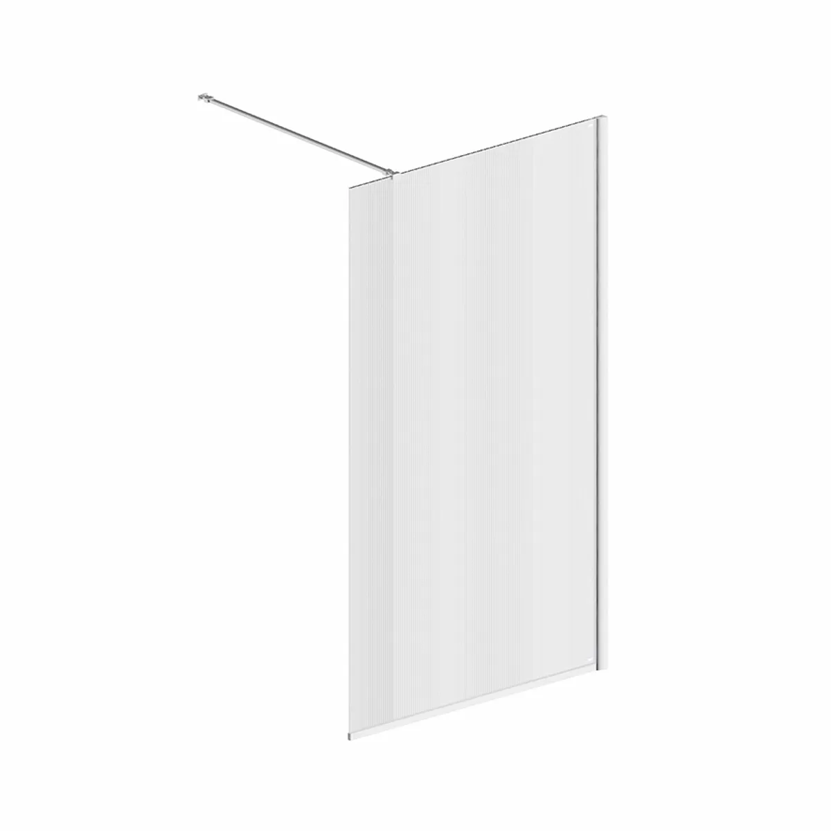 Badnor Shildon dusjvegg/walk-in hjørne - KROM - FLUTED glassfelt - 110cm