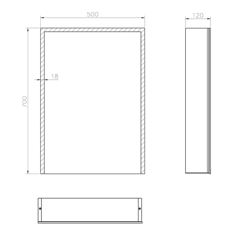 Badnor Martine 60+40cm mbl.pk (6113) Linnie speilskap