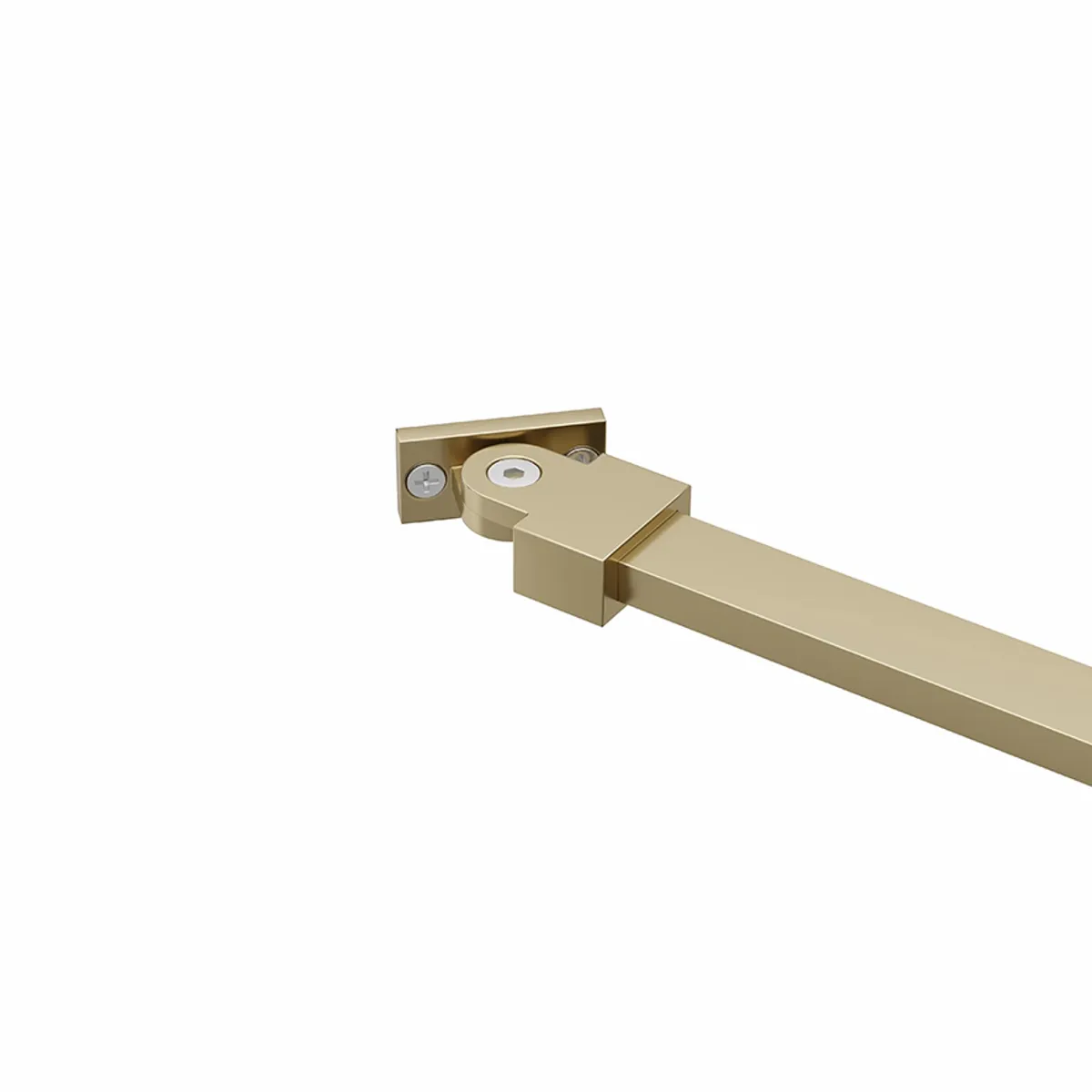 Badnor Shildon dusjvegg/walk-in hjørne - BØRSTET GULL - WHITE STRING glassfelt - 125cm