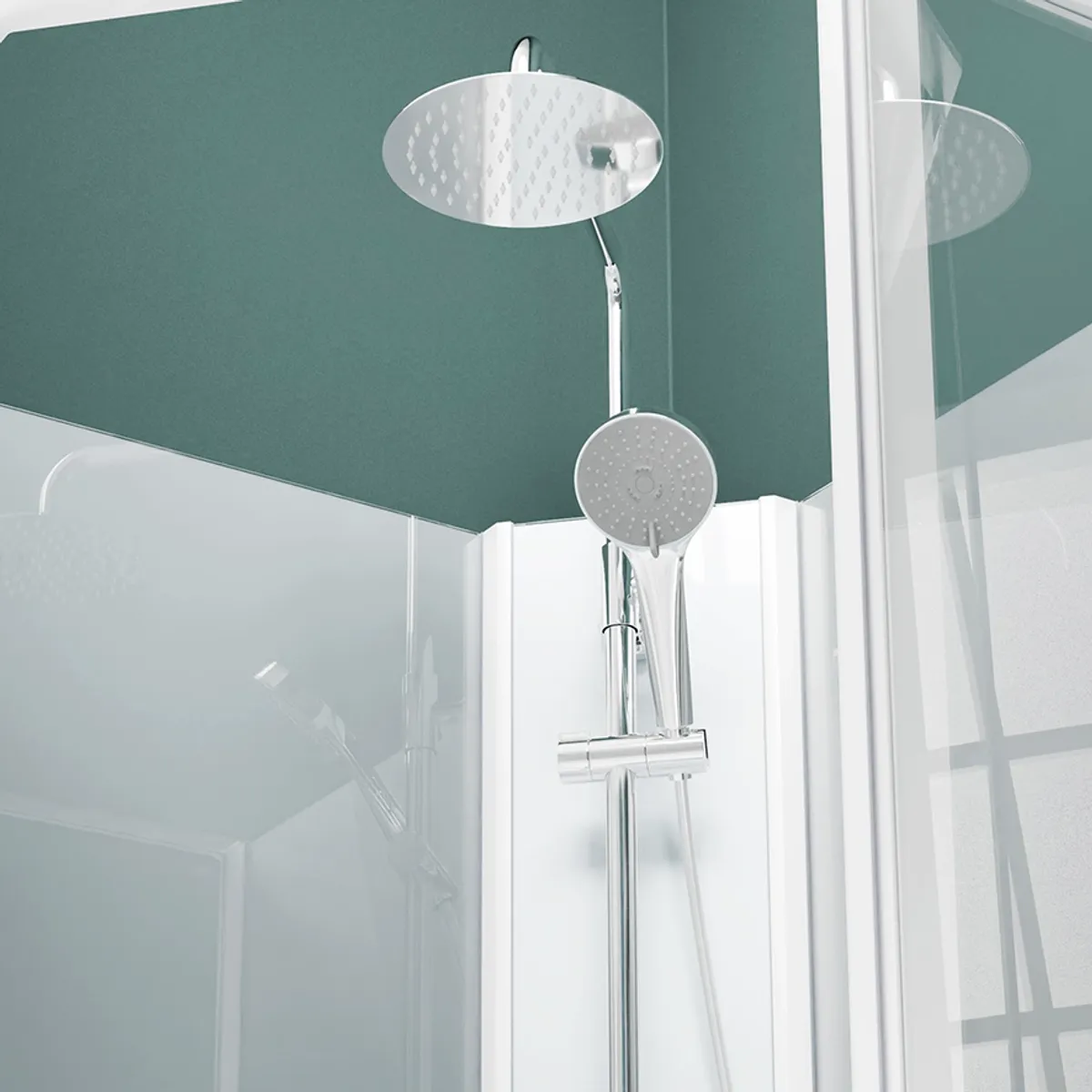 Badnor Nordica White lux 8-1 dusjkabinett 100x80cm m/takdusjsett