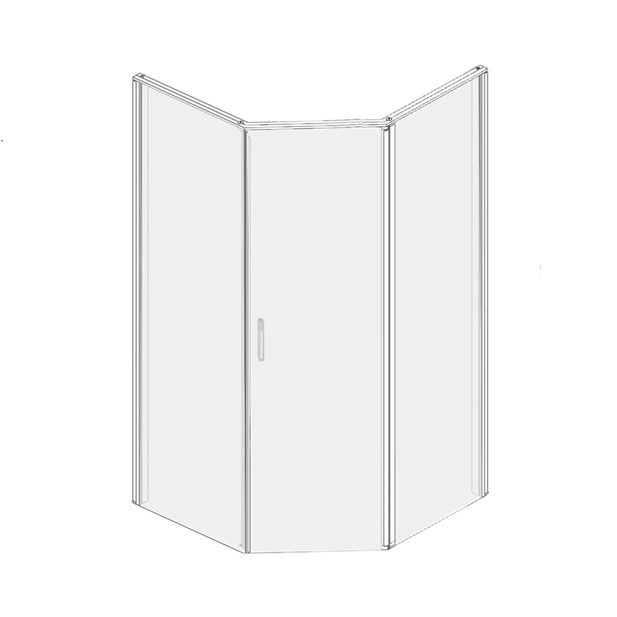 Badnor Scandia Black lux 7-3 dusjkabinett 90x90cm - FRONTPARTI / DØR