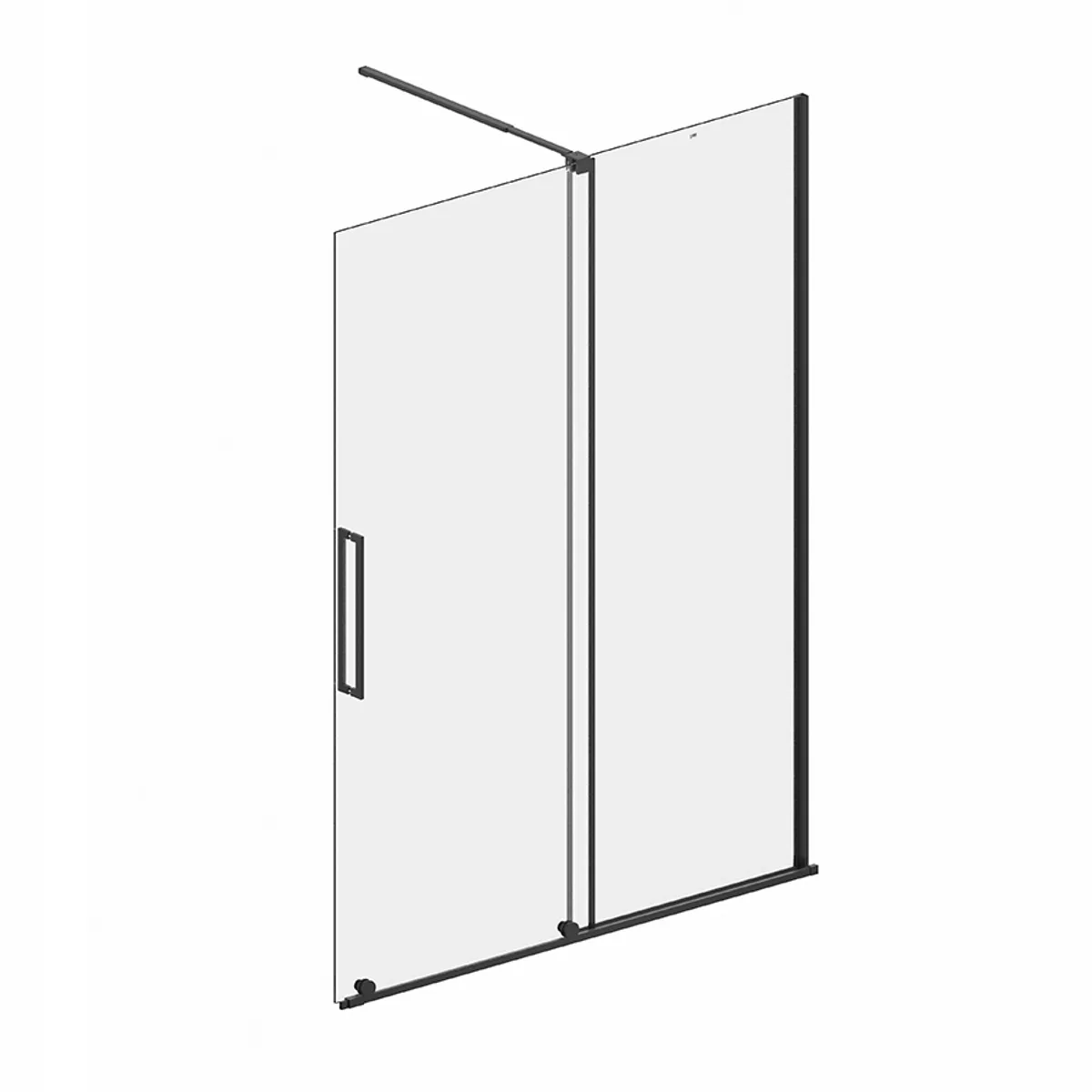 Badnor Køhler ll Walk-in m/skyvedør - 140-160cm - matt sort