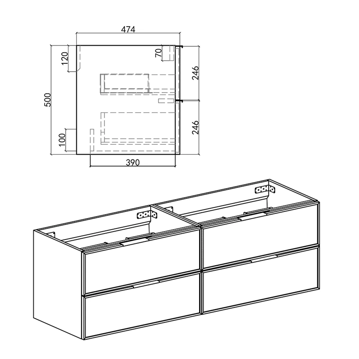 Badnor Melissa 150cm mbl.pk (97620) Lilly speilskap m/lys