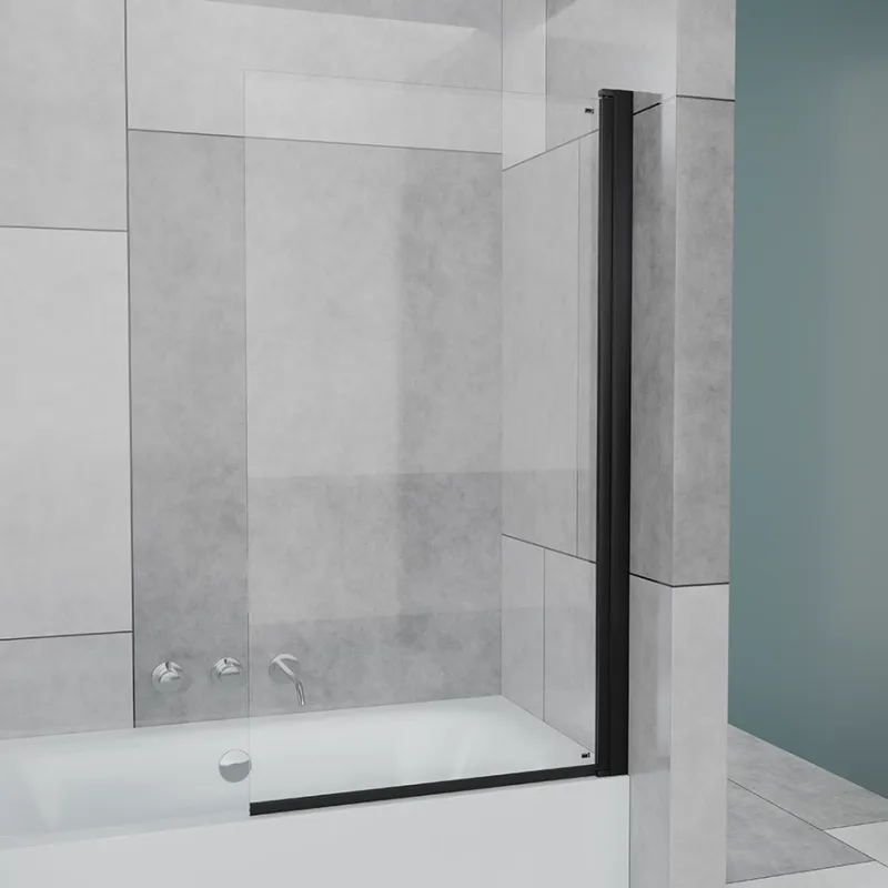 Badnor Grays badekarvegg (hengslet) 85x150mm MATT SORT -  Høyre