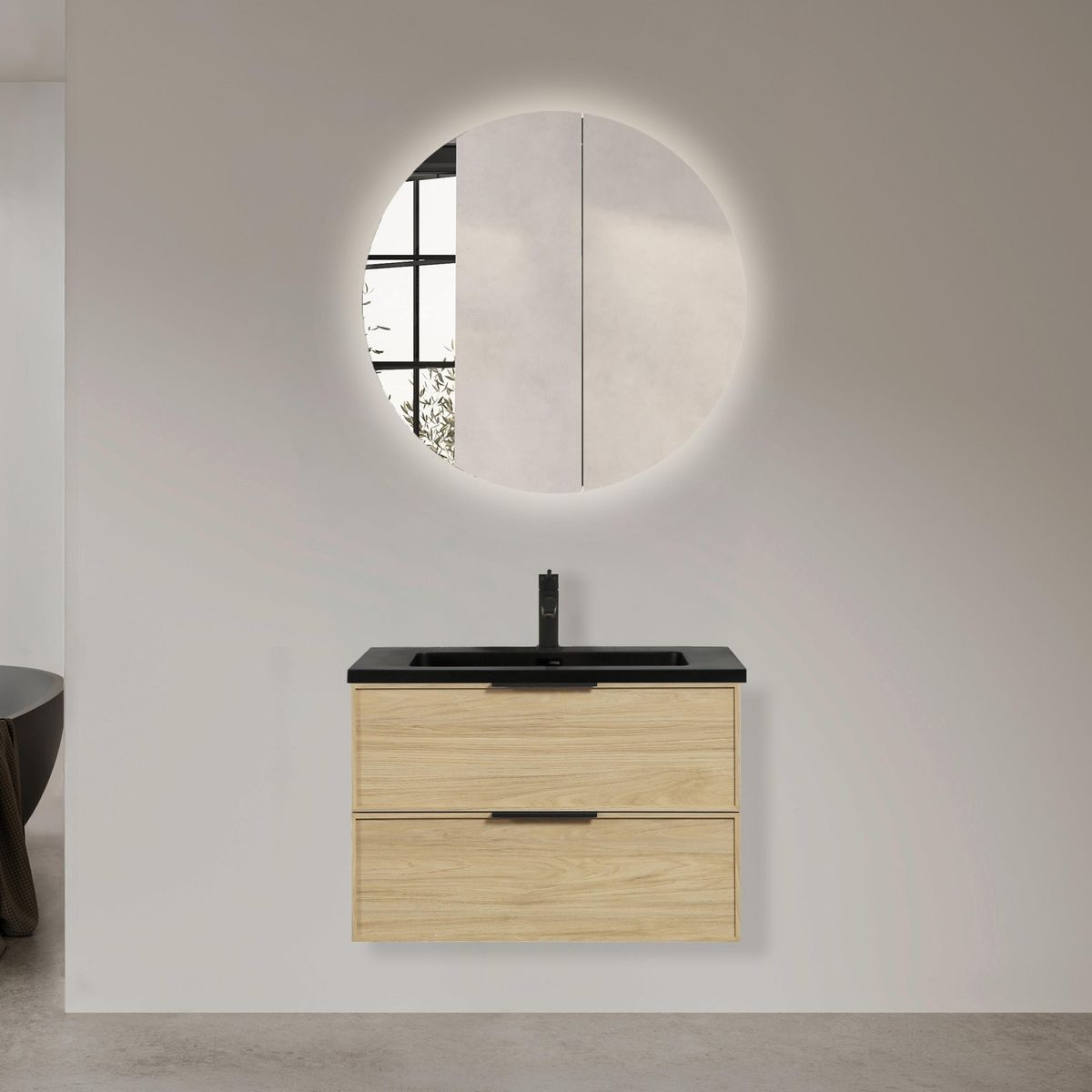 Badnor Melissa 75cm mbl.pk (98220) Live speilskap m/lys