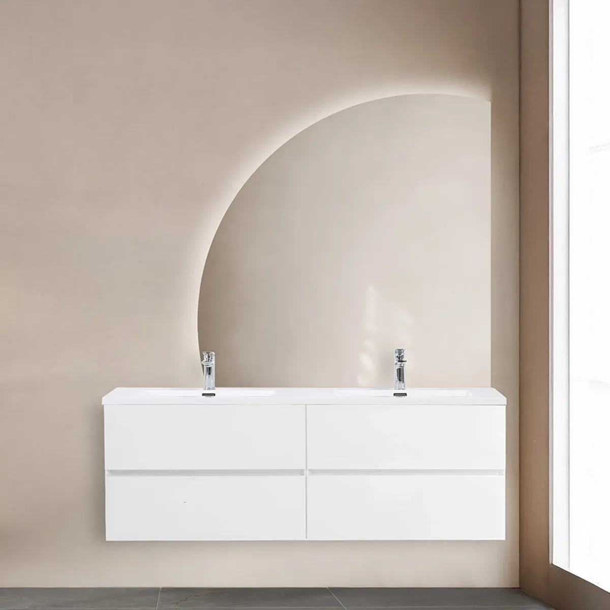 Badnor Melanie HVIT 150cm mbl.pk. (1507) Sara speil