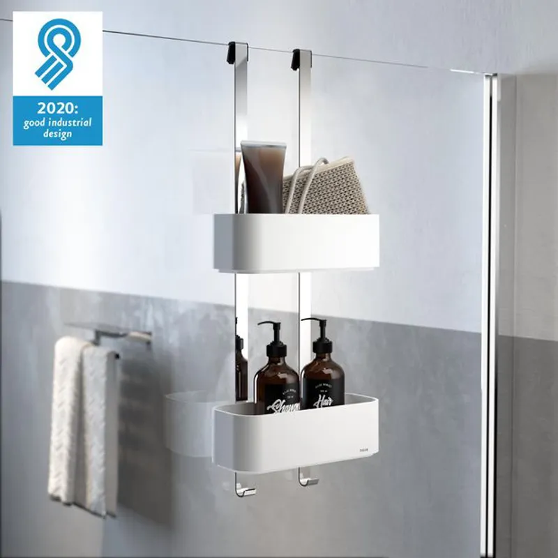 Tiger 2-Store Shower Caddy dusjkurv - matt hvit