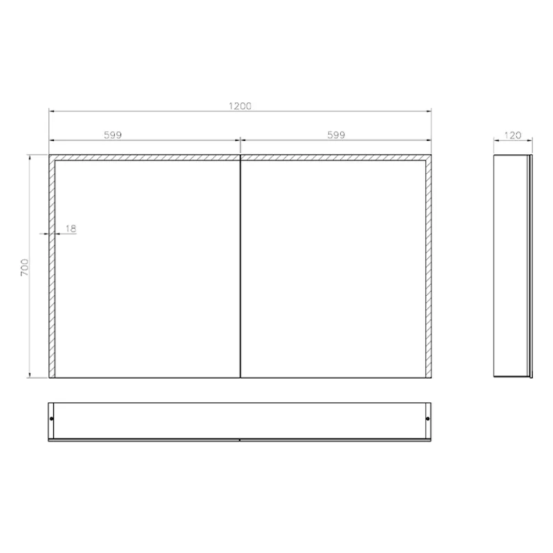 Badnor Marikken 120cm mbl.pk. (2331) Linnie speilskap