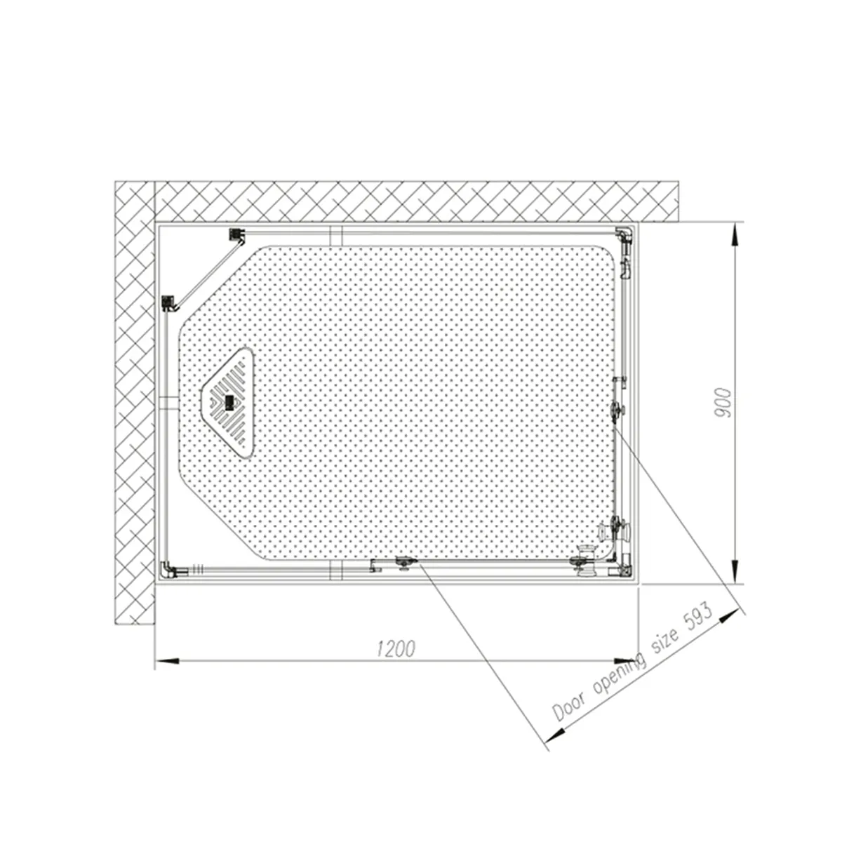 Badnor Scandia Black lux 8-3 dusjkabinett 120x90cm m/takdusjsett