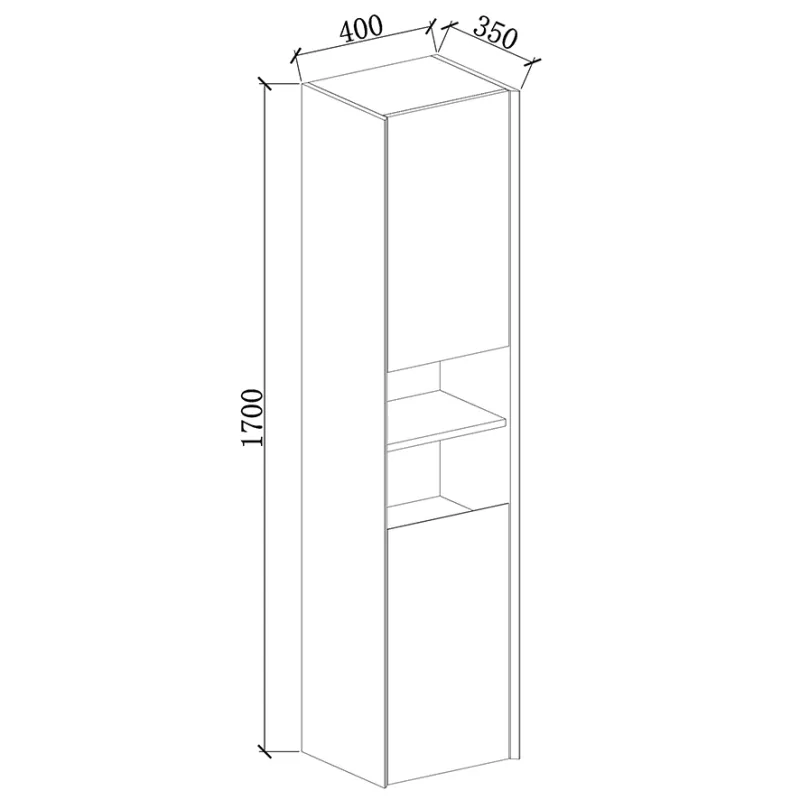 Badnor Martine 90+40cm mbl.pk (6311) Lissie rundt speil