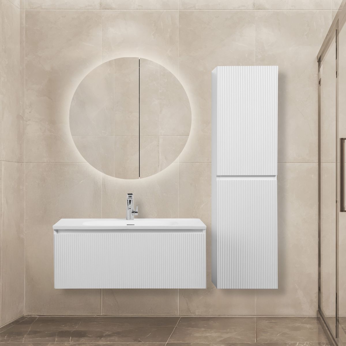 Badnor Merethe 90+40cm møbelpk (7115) Leon speilskap