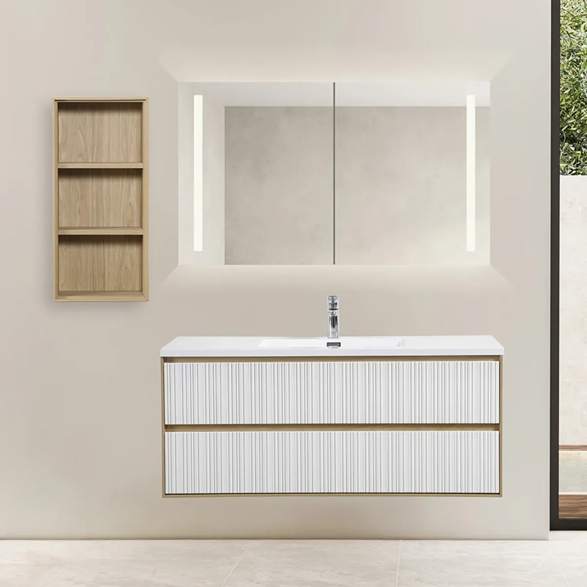 Badnor Marikken 120+35cm mbl.pk. (2342) Lilly speilskap