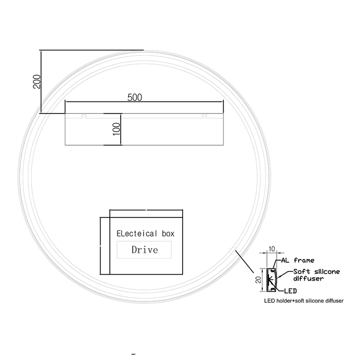 Badnor Melissa 90+40cm mbl.pk (97341) Leon speilskap m/lys