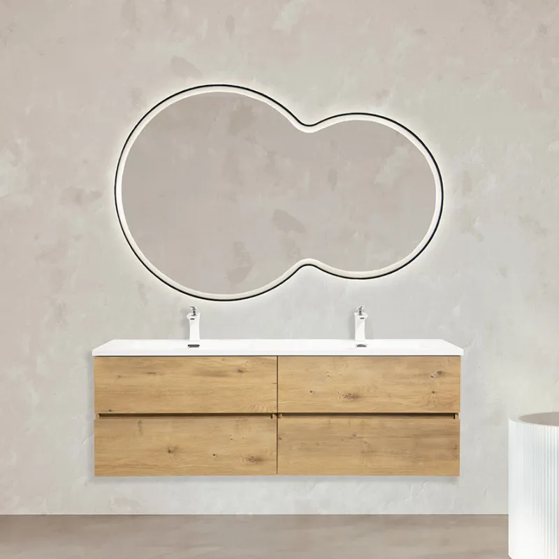 Badnor Mikala 150cm mbl.pk (8604) Leonora dobbeltrundt speil