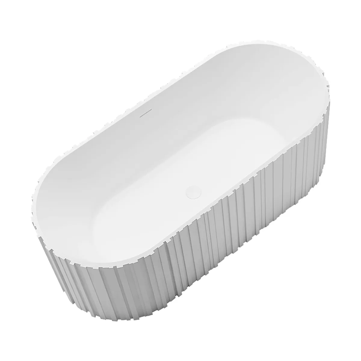 Badnor KStone Locarno Top Solid designbadekar, HVIT MATT, 170cm