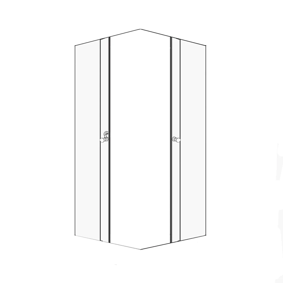 Badnor Scandia Black lux 6-1 dusjkabinett 80x80cm - FRONTPARTI / DØRER