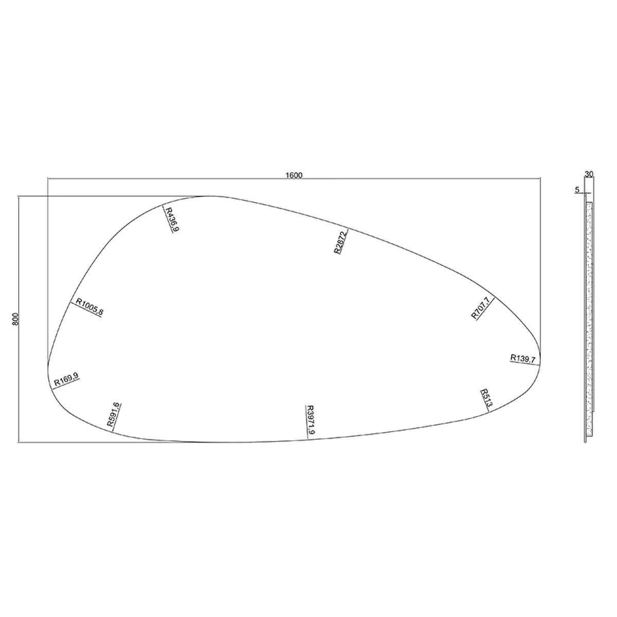 Badnor Melissa 180+40cm mbl.pk (97731) Sandy speil m/lys