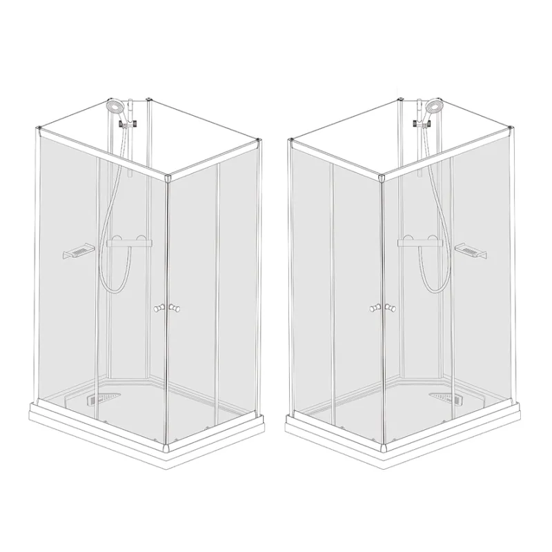 Badnor Nordica White lux 8-0 dusjkabinett 90x70cm m/dusjsett