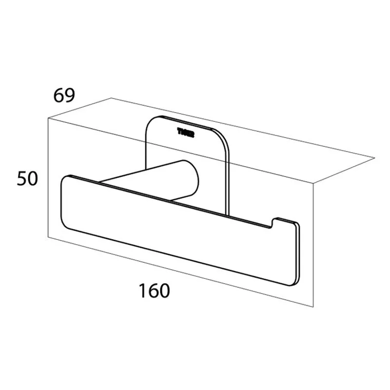 Tiger Colar toalettrullholder (L-shape) - matt sort