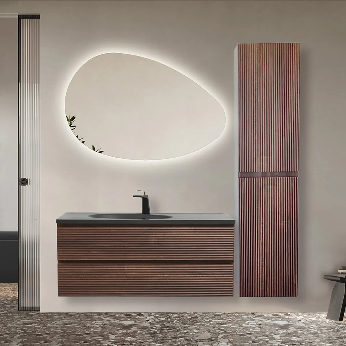 Badnor Maiken 120+40cm mbl.pk (9613) Lucy speil m/lys