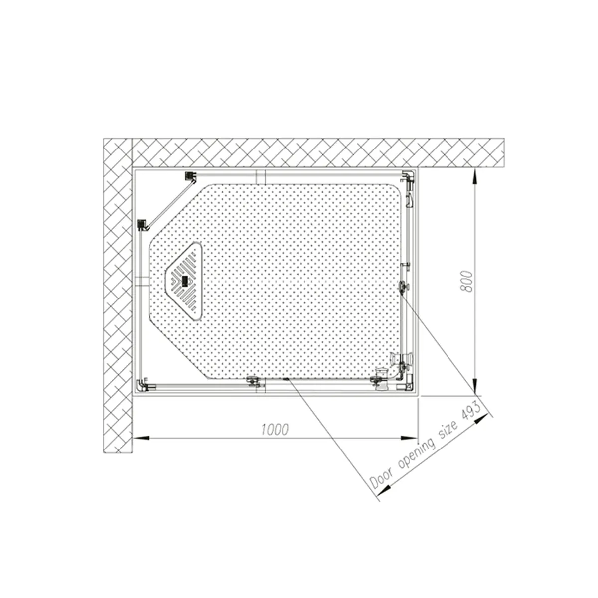 Badnor Nordica White lux 8-1 dusjkabinett 100x80cm m/takdusjsett