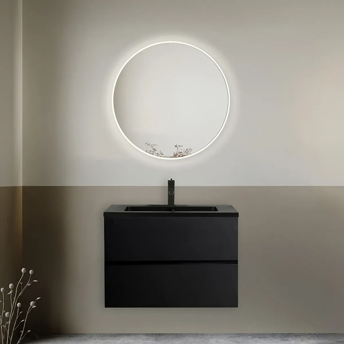 Badnor Melanie SORT 75cm - sort servant (0101) Lissie speil m/lys