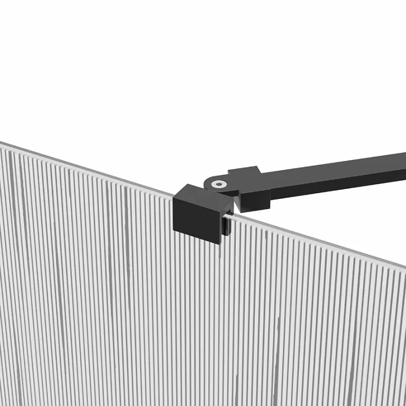 Badnor Shildon dusjvegg/walk-in hjørne - MATT SORT - TINTED HARMONY glassfelt - 125cm