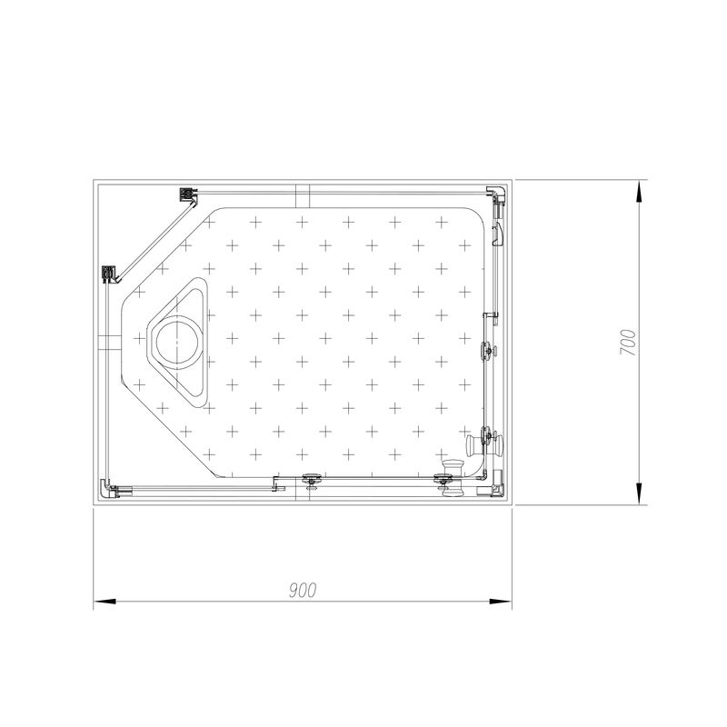 Badnor Nordica White lux 8-0 dusjkabinett 90x70cm m/takdusjsett