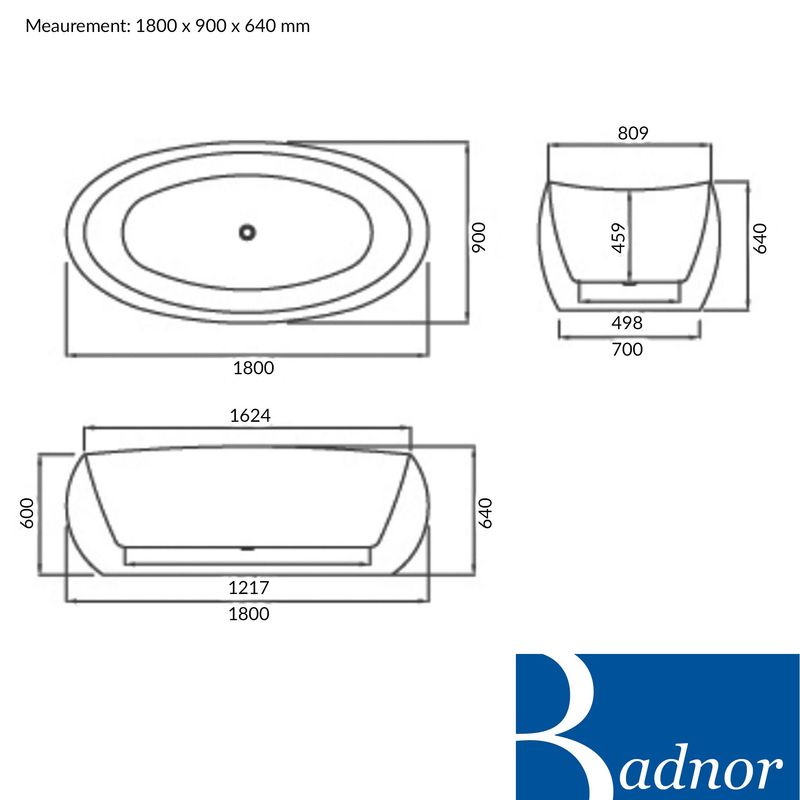 Badnor Bayou designbadekar 180cm