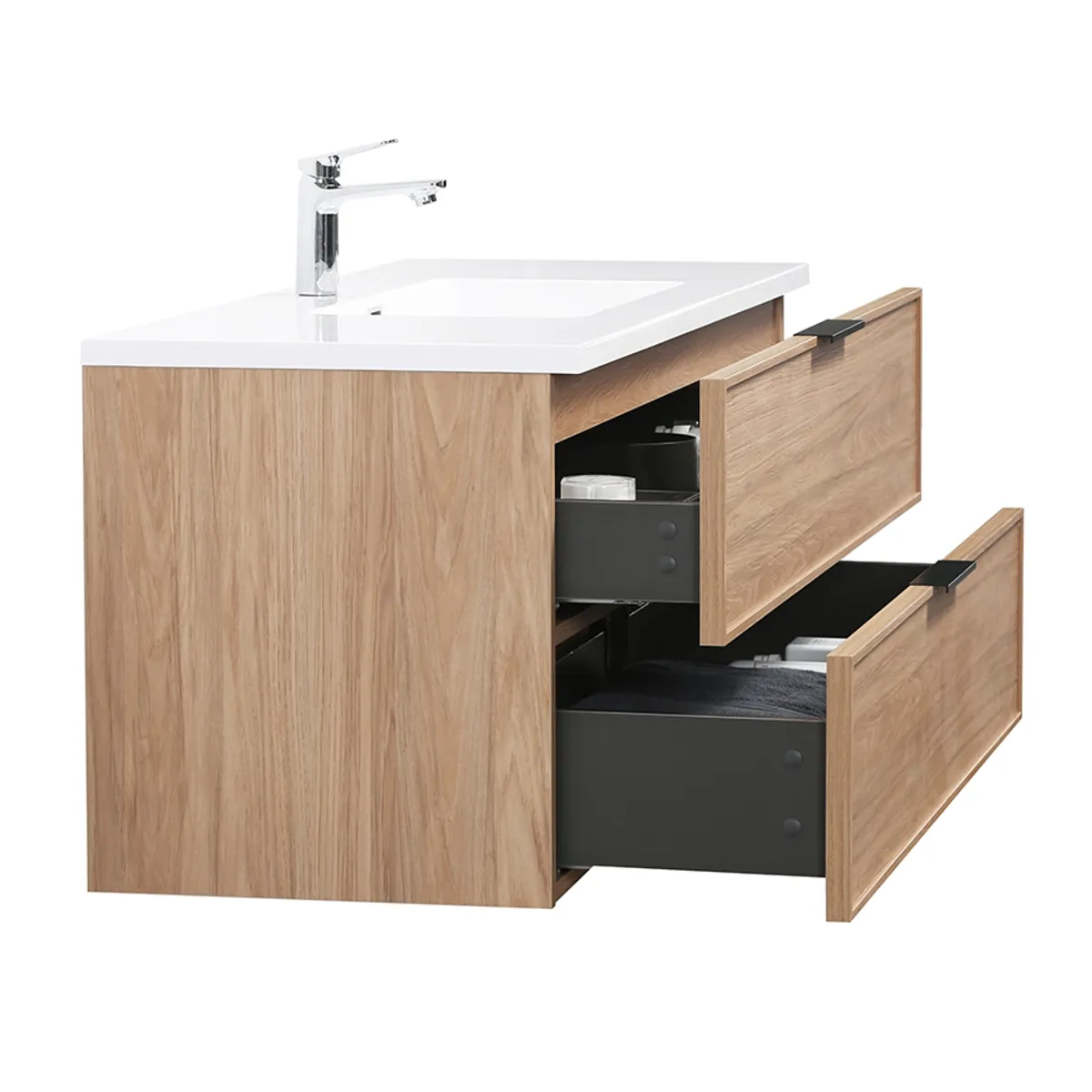 Badnor Melissa 120+40cm mbl.pk m/enkel servant (97421) Sandy speil m/lys