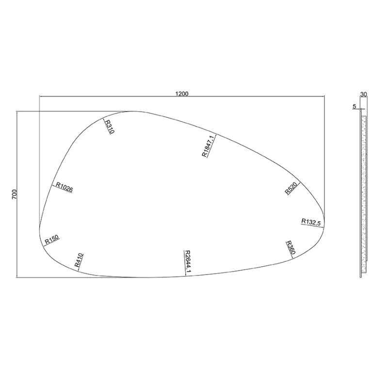Badnor Mathea 120+40cm (enkel) mbl.pk (9311) Sandy speil