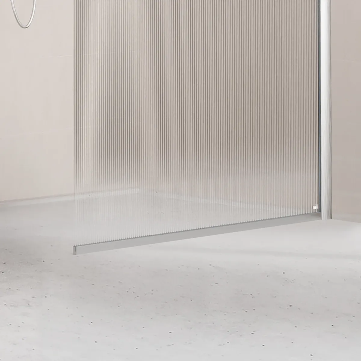 Badnor Shildon dusjvegg/walk-in hjørne - KROM - FLUTED glassfelt - 110cm