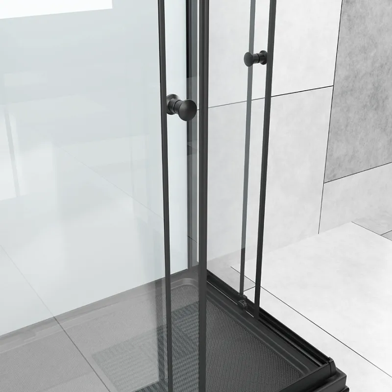 Badnor Scandia Black lux 8-1 dusjkabinett 100x80cm m/takdusjsett