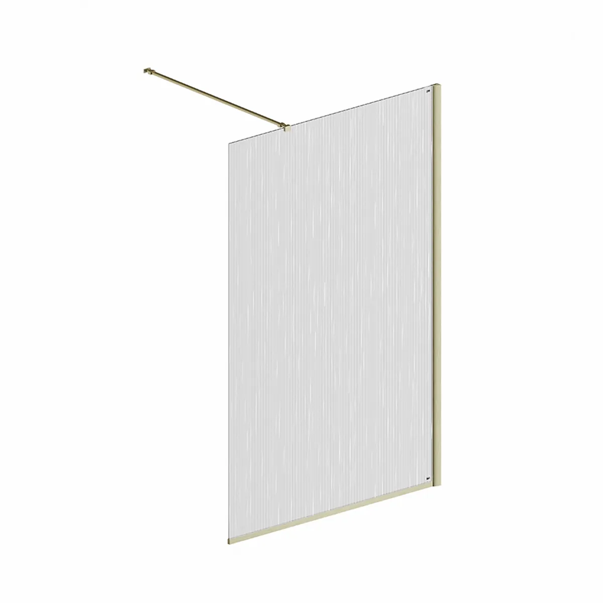 Badnor Shildon dusjvegg/walk-in hjørne - BØRSTET GULL - WHITE STRING glassfelt - 125cm