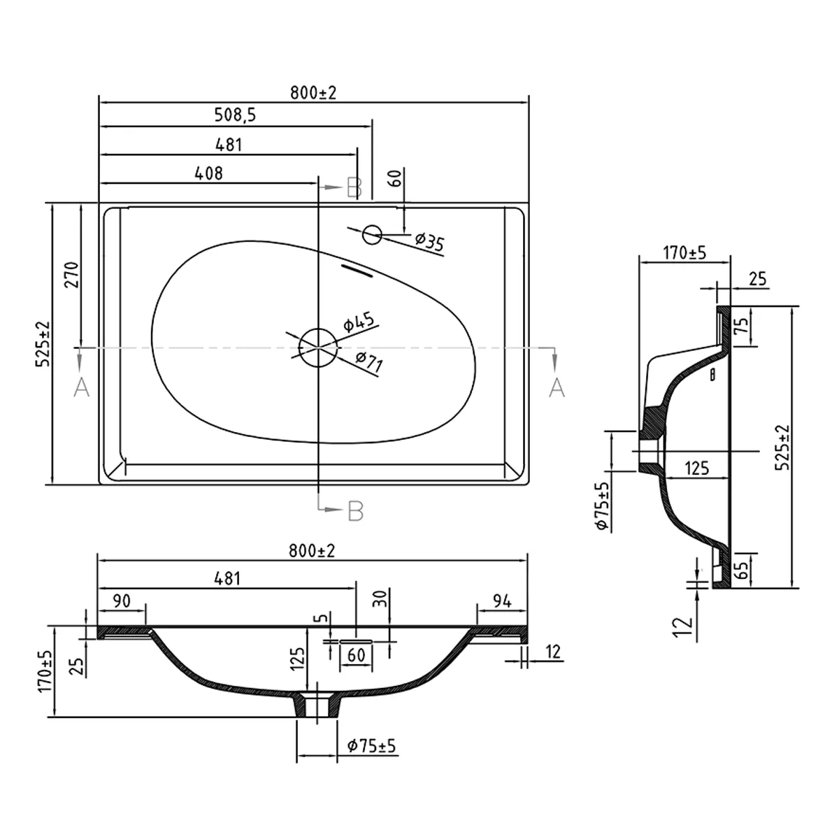 Badnor Maiken 80+40cm mbl.pk (9416) Lotte speil m/lys