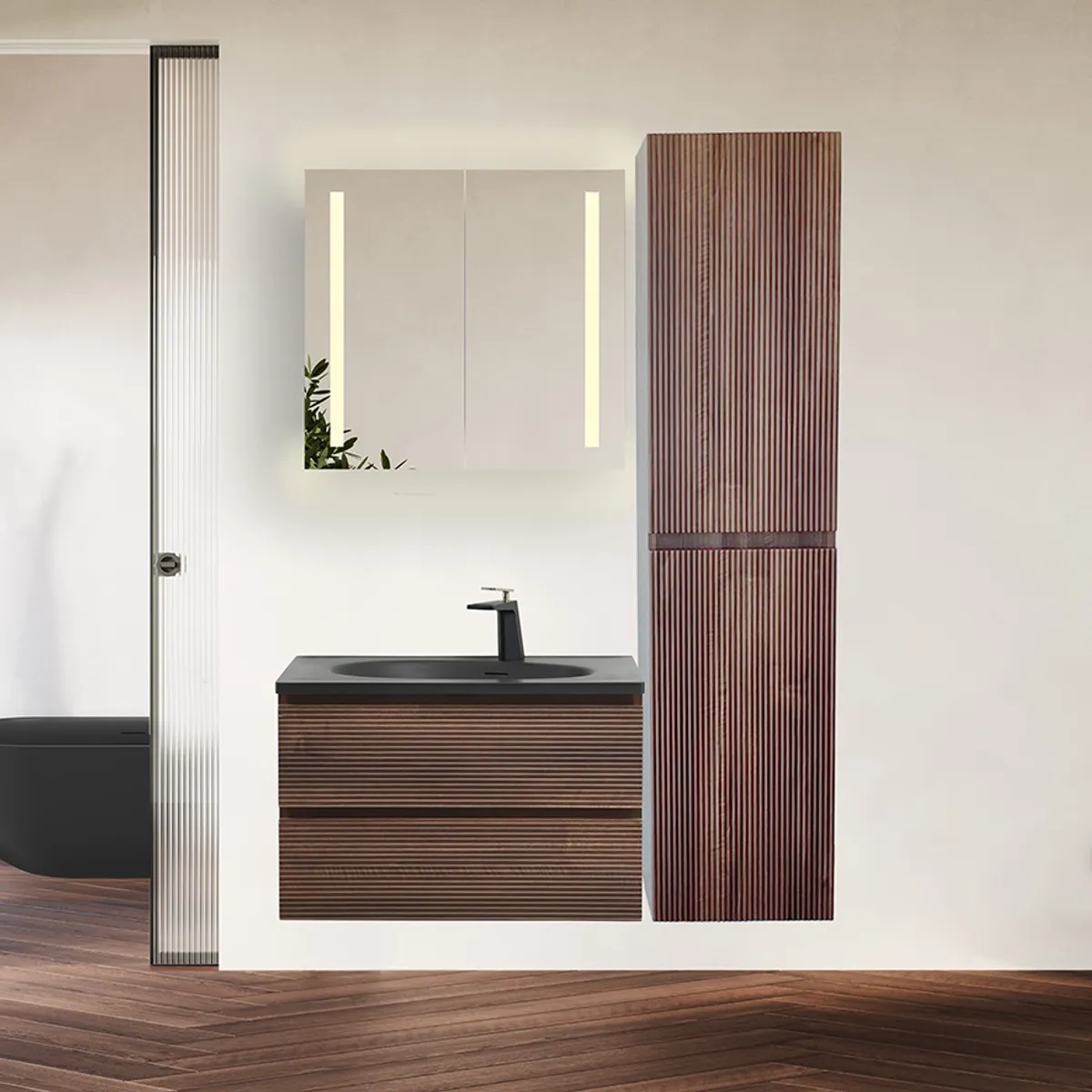 Badnor Maiken 80+40cm mbl.pk (9413) Leah speilskap