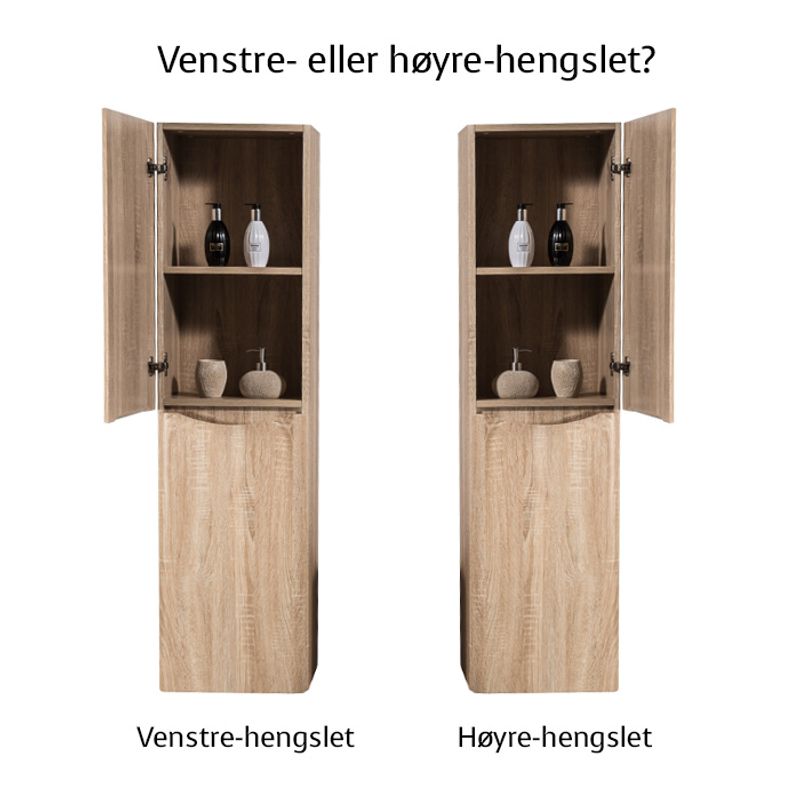 Mette 35cm sideskap i lys eik - halv høyde