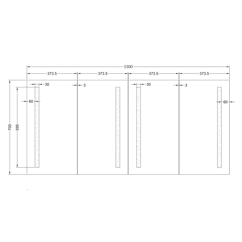 Badnor Marikken 150cm mbl.pk. (2411) Lilly speilskap