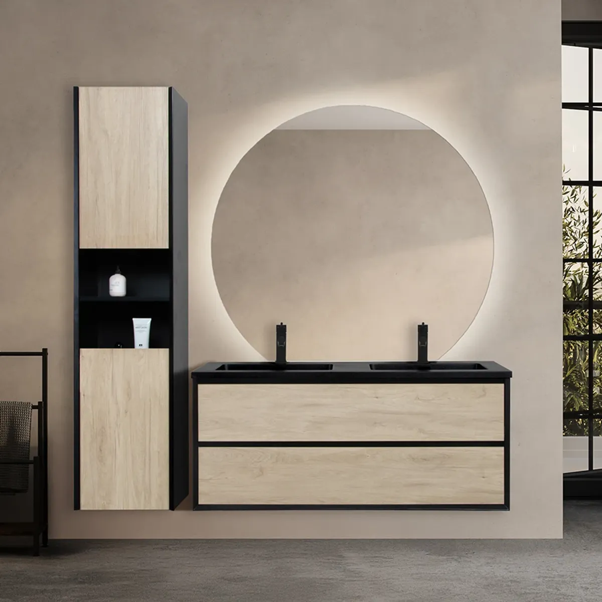 Badnor Martine 120+40cm dobbel servant (6414) Sissel speil