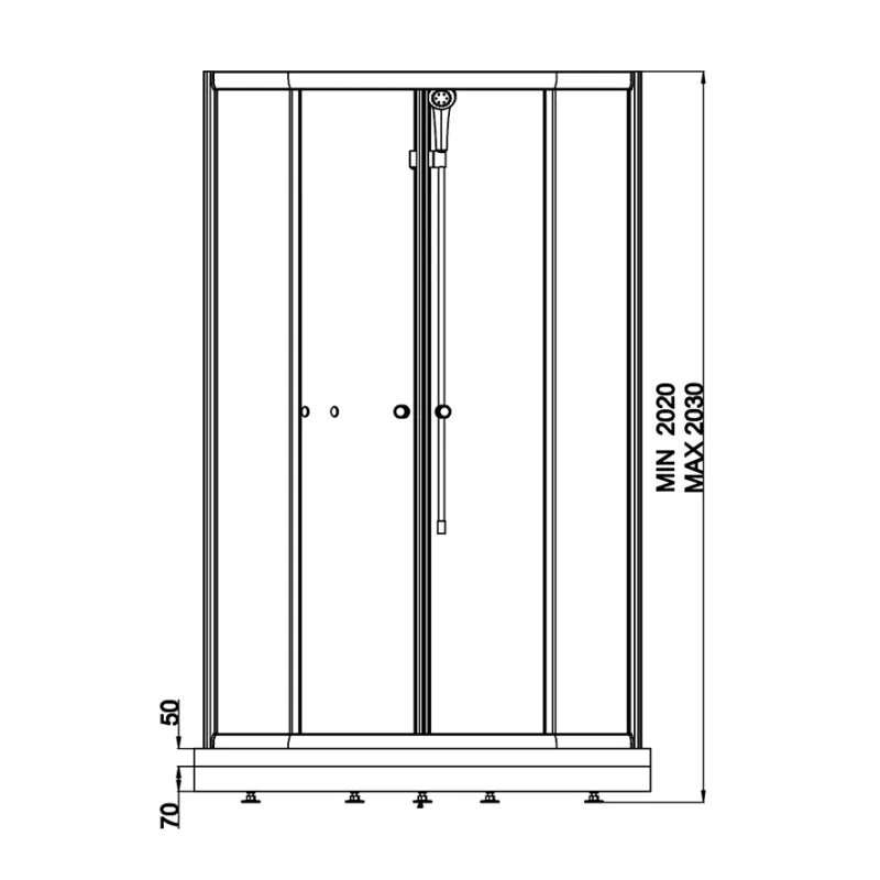 Badnor Scandia Black 6-2 dusjkabinett buet 90x90cm m/dusjsett