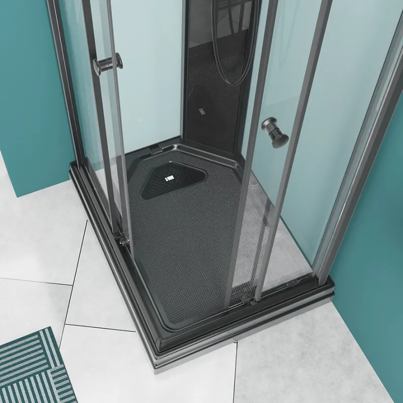 Badnor Scandia Black lux 8-0 dusjkabinett 90x70cm m/dusjsett