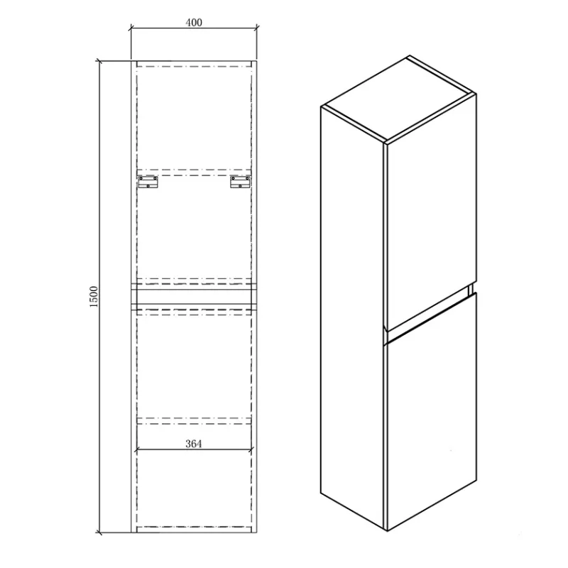 Badnor Melin 160cm+40cm møbelpakke (5531) Lilly speilskap