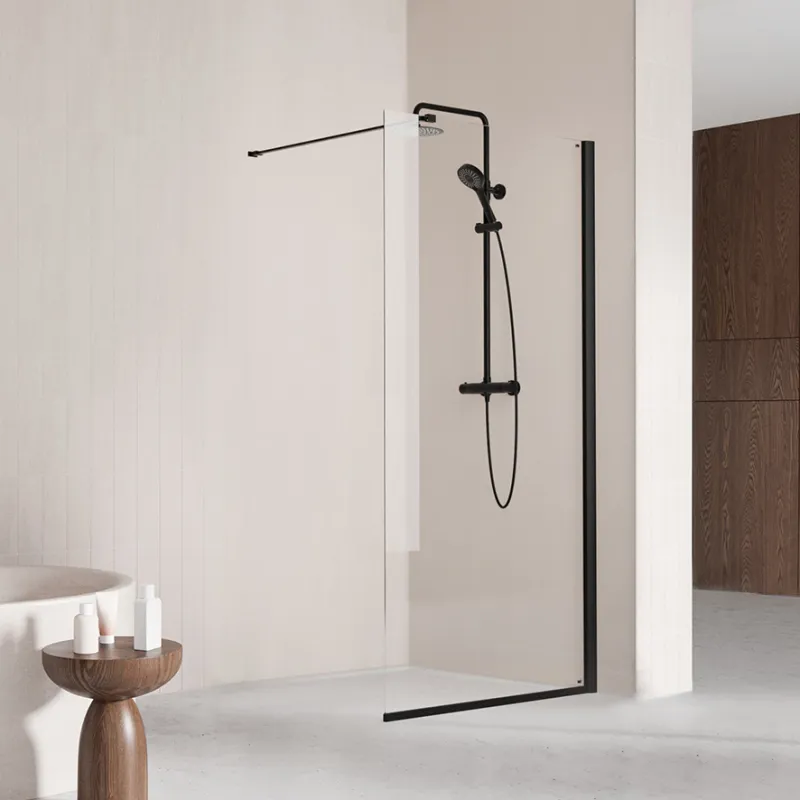 Badnor Køhler ll dusjvegg/walk-in hjørne - 95x200cm- MATT SORT