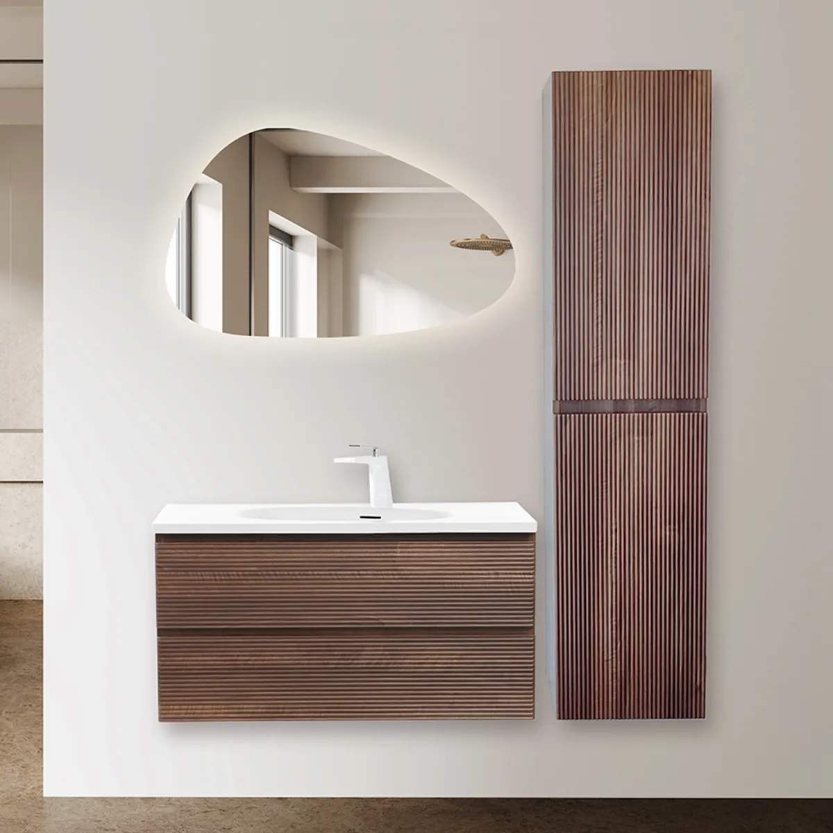 Badnor Maiken 100+40cm mbl.pk (9517) Sandy speil m/lys