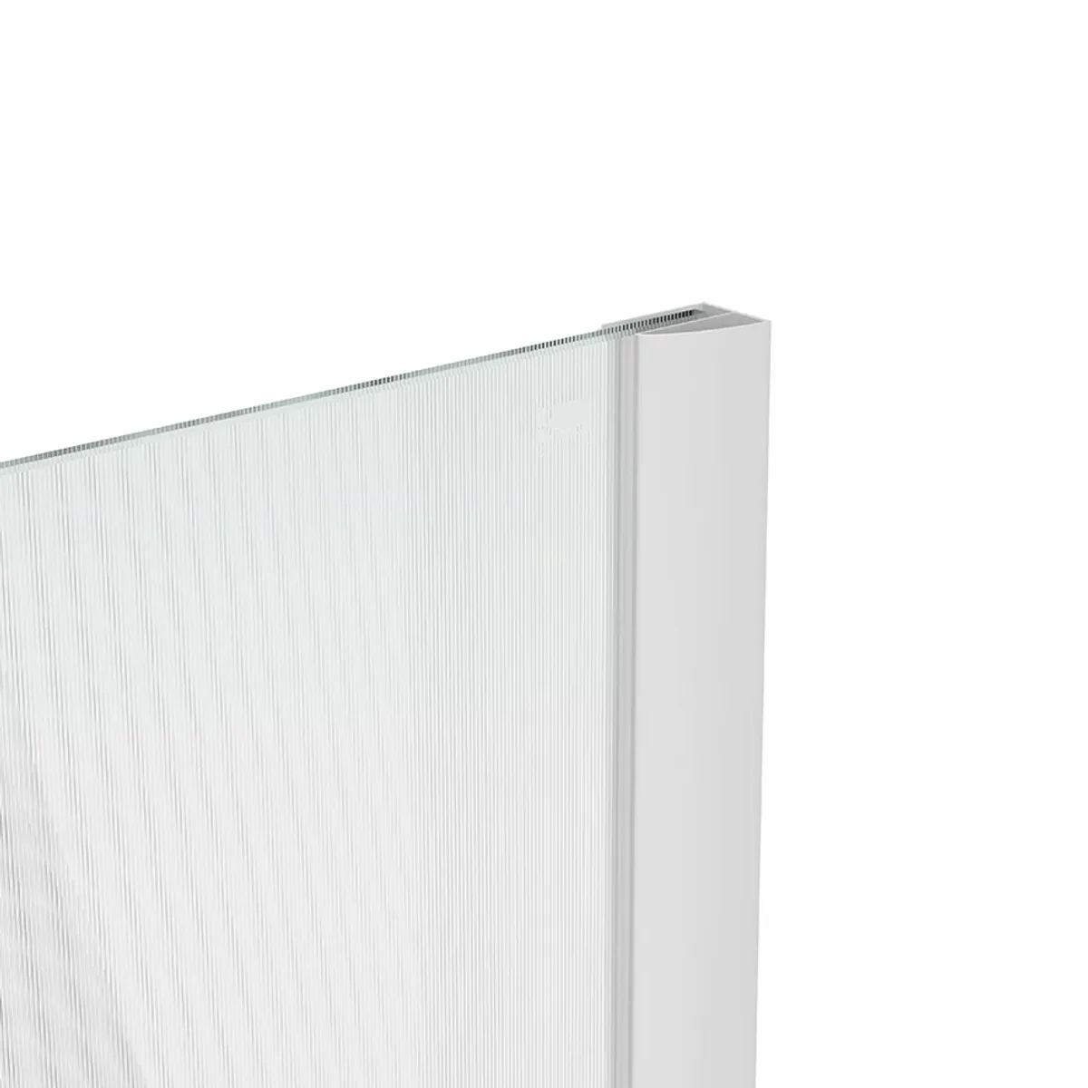 Badnor Shildon dusjvegg/walk-in hjørne - KROM - FLUTED glassfelt - 110cm
